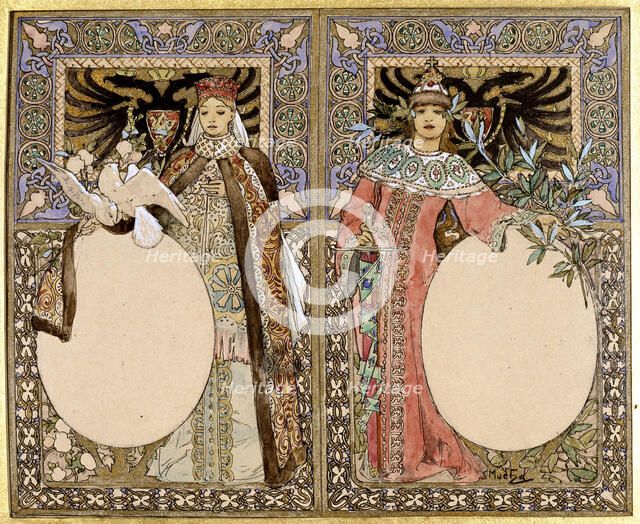 Book illustration, 1890s.  Artist: Alphonse Mucha