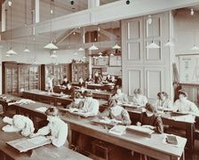 Book illustration class, Camberwell School of Arts and Crafts, Southwark, London, 1907