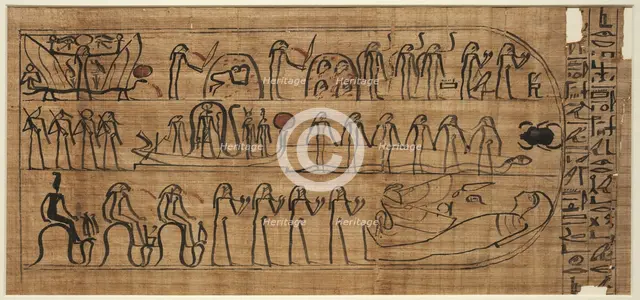 Book of Amduat of Buiruharmut, with Elements of the Tenth through Twelfth Hours, 1000-900 BC. Creator: Unknown.
