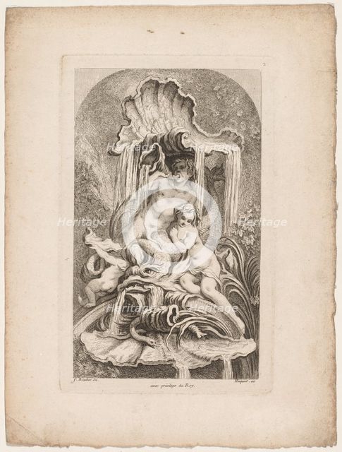Book of Fountains: No. 2, c. 1736. Creator: Gabriel Huquier (French, 1695-1772).