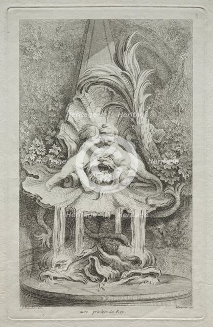 Book of Fountains: No. 3, c. 1736. Creator: Gabriel Huquier (French, 1695-1772).