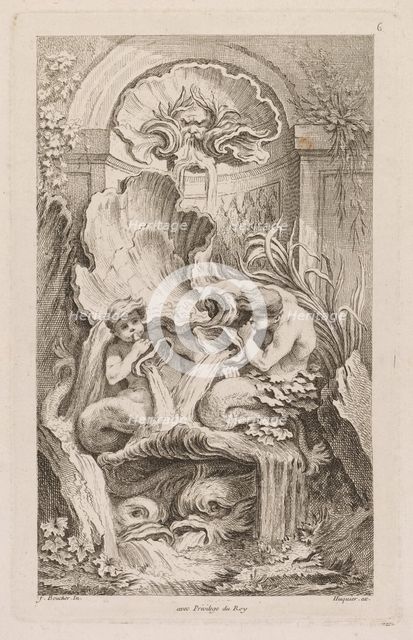 Book of Fountains: No. 6, c. 1736. Creator: Gabriel Huquier (French, 1695-1772).