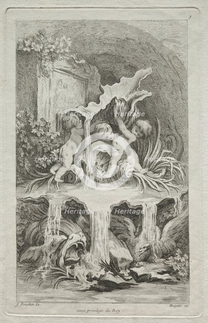 Book of Fountains: No. 7, c. 1736. Creator: Gabriel Huquier (French, 1695-1772).