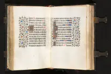 Book of Hours (Use of Paris): Fol. 106r, Multiple Initials with Decorated Border, c. 1420. Creator: The Bedford Master (French, Paris, active c. 1405-30), possibly studio or workshop of