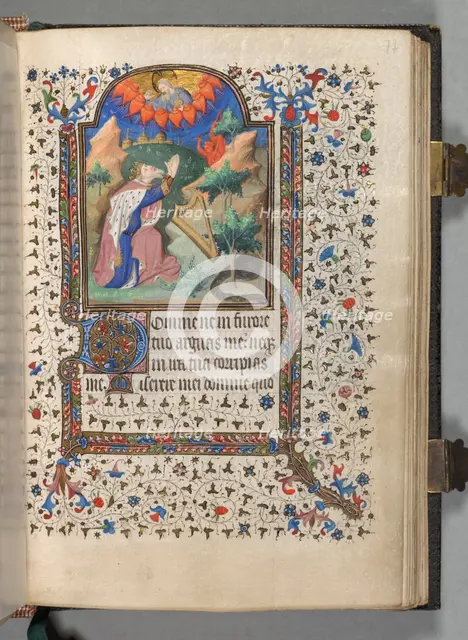 Book of Hours (Use of Paris): Fol. 77r, David, c. 1420. Creator: The Bedford Master (French, Paris, active c. 1405-30), possibly studio or workshop of.