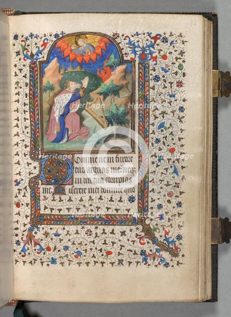 Book of Hours (Use of Paris): Fol. 77r, David, c. 1420. Creator: The Bedford Master (French, Paris, active c. 1405-30), possibly studio or workshop of.