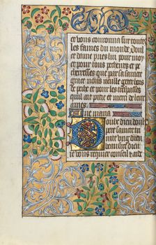 Book of Hours (Use of Rouen): fol. 151v, Elaborate Border of Foliage, c. 1470. Creator: Master of the Geneva Latini (French, active Rouen, 1460-80)