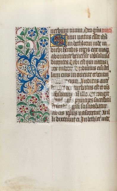 Book of Hours (Use of Rouen): fol. 16v, c. 1470. Creator: Master of the Geneva Latini (French, active Rouen, 1460-80).