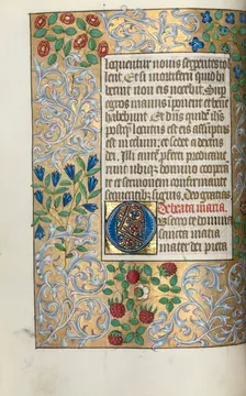Book of Hours (Use of Rouen): fol. 18v, Large Initial O with Elaborate Border, c. 1470. Creator: Master of the Geneva Latini (French, active Rouen, 1460-80)