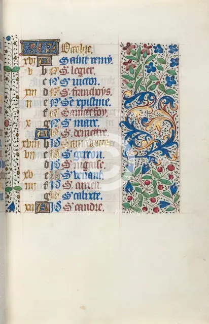 Book of Hours (Use of Rouen): fol. 10r, c. 1470. Creator: Master of the Geneva Latini (French, active Rouen, 1460-80).
