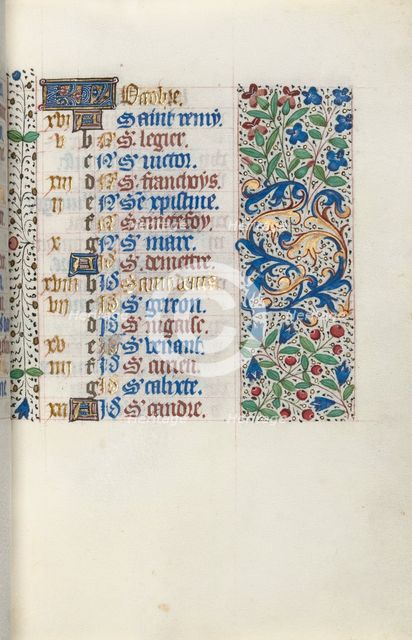 Book of Hours (Use of Rouen): fol. 10r, c. 1470. Creator: Master of the Geneva Latini (French, active Rouen, 1460-80).
