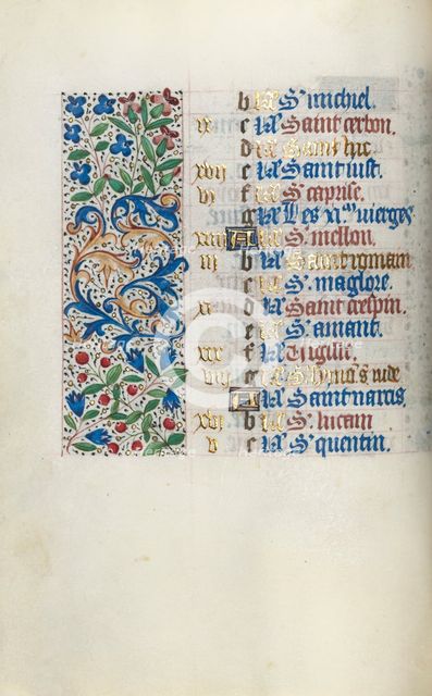 Book of Hours (Use of Rouen): fol. 10v, c. 1470. Creator: Master of the Geneva Latini (French, active Rouen, 1460-80).