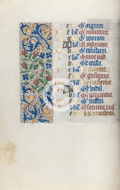 Book of Hours (Use of Rouen): fol. 11v, c. 1470. Creator: Master of the Geneva Latini (French, active Rouen, 1460-80).