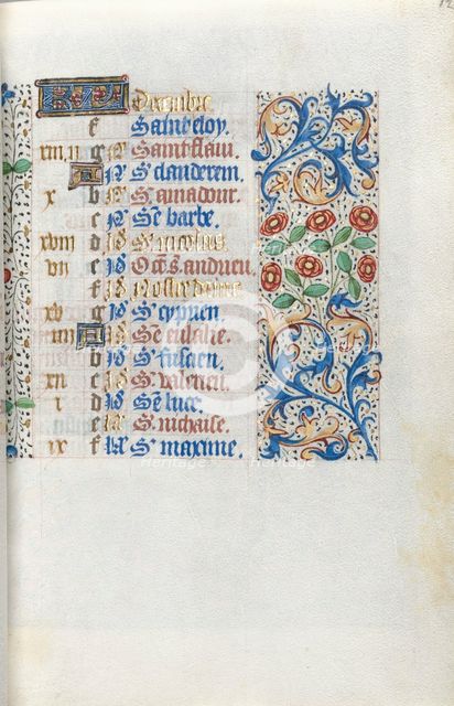 Book of Hours (Use of Rouen): fol. 12r, c. 1470. Creator: Master of the Geneva Latini (French, active Rouen, 1460-80).