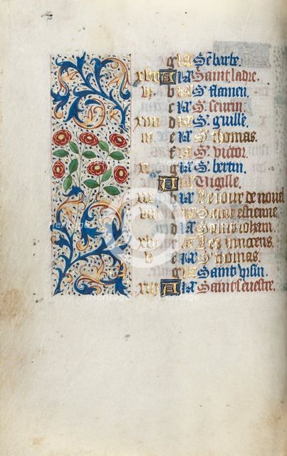 Book of Hours (Use of Rouen): fol. 12v, c. 1470. Creator: Master of the Geneva Latini (French, active Rouen, 1460-80).