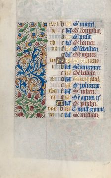 Book of Hours (Use of Rouen): fol. 1v, c. 1470. Creator: Master of the Geneva Latini (French, active Rouen, 1460-80)