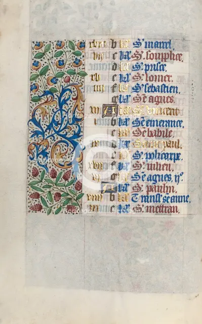 Book of Hours (Use of Rouen): fol. 1v, c. 1470. Creator: Master of the Geneva Latini (French, active Rouen, 1460-80).