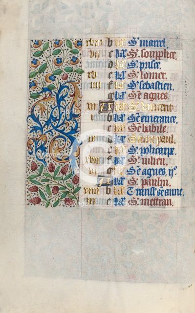 Book of Hours (Use of Rouen): fol. 1v, c. 1470. Creator: Master of the Geneva Latini (French, active Rouen, 1460-80).