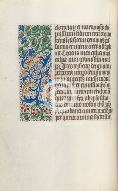 Book of Hours (Use of Rouen): fol. 25v, c. 1470. Creator: Master of the Geneva Latini (French, active Rouen, 1460-80).