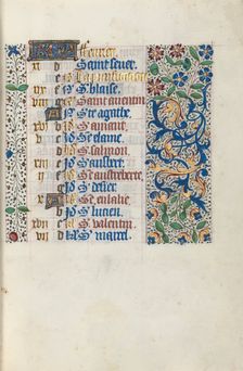 Book of Hours (Use of Rouen): fol. 2r, c. 1470. Creator: Master of the Geneva Latini (French, active Rouen, 1460-80)