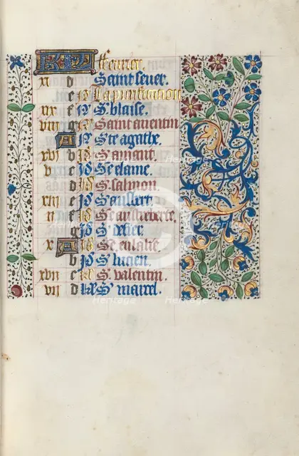 Book of Hours (Use of Rouen): fol. 2r, c. 1470. Creator: Master of the Geneva Latini (French, active Rouen, 1460-80).