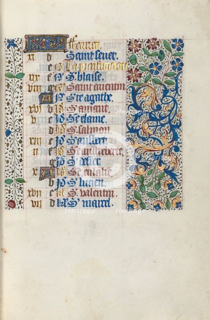 Book of Hours (Use of Rouen): fol. 2r, c. 1470. Creator: Master of the Geneva Latini (French, active Rouen, 1460-80).