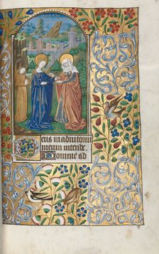 Book of Hours (Use of Rouen): fol. 39r, The Visitation, c. 1470. Creator: Master of the Geneva Latini (French, active Rouen, 1460-80)