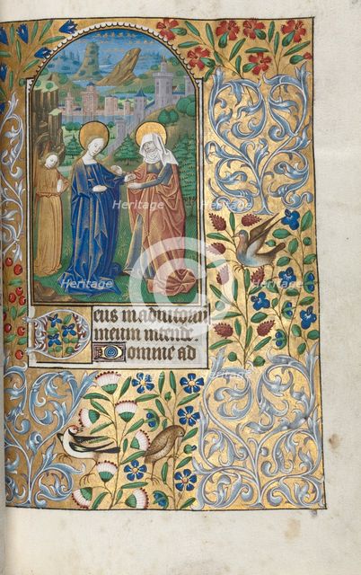 Book of Hours (Use of Rouen): fol. 39r, The Visitation, c. 1470. Creator: Master of the Geneva Latini (French, active Rouen, 1460-80).