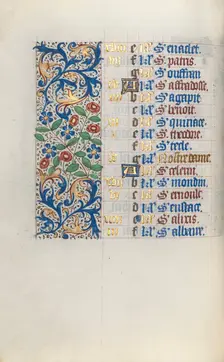 Book of Hours (Use of Rouen): fol. 3v, c. 1470. Creator: Master of the Geneva Latini (French, active Rouen, 1460-80)