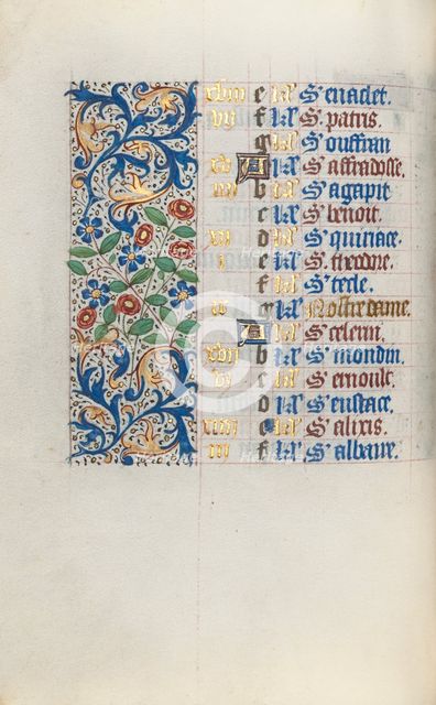 Book of Hours (Use of Rouen): fol. 3v, c. 1470. Creator: Master of the Geneva Latini (French, active Rouen, 1460-80).
