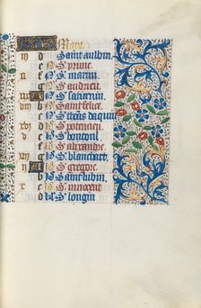 Book of Hours (Use of Rouen): fol. 3r, c. 1470. Creator: Master of the Geneva Latini (French, active Rouen, 1460-80)