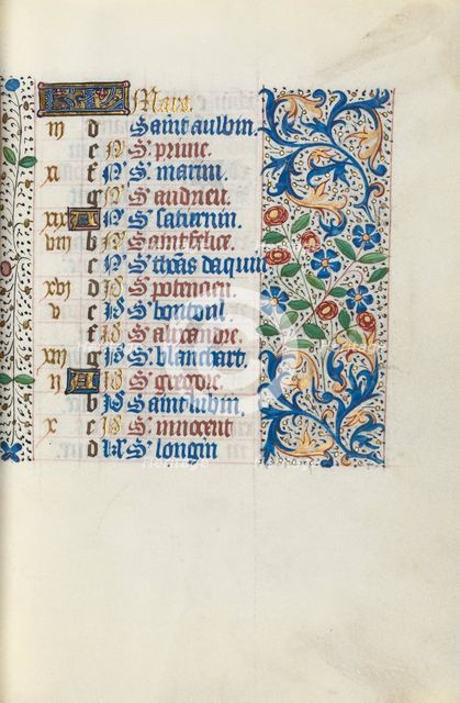 Book of Hours (Use of Rouen): fol. 3r, c. 1470. Creator: Master of the Geneva Latini (French, active Rouen, 1460-80).