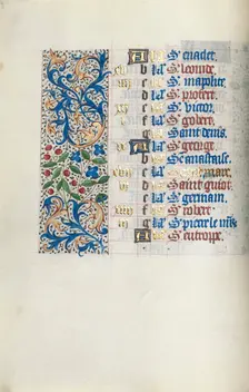 Book of Hours (Use of Rouen): fol. 4v, c. 1470. Creator: Master of the Geneva Latini (French, active Rouen, 1460-80)