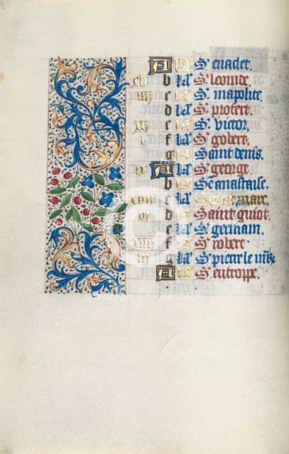 Book of Hours (Use of Rouen): fol. 4v, c. 1470. Creator: Master of the Geneva Latini (French, active Rouen, 1460-80).