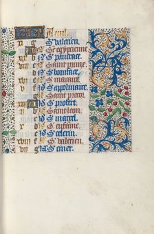 Book of Hours (Use of Rouen): fol. 4r, c. 1470. Creator: Master of the Geneva Latini (French, active Rouen, 1460-80)
