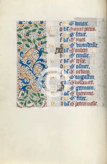 Book of Hours (Use of Rouen): fol. 5v, c. 1470. Creator: Master of the Geneva Latini (French, active Rouen, 1460-80).
