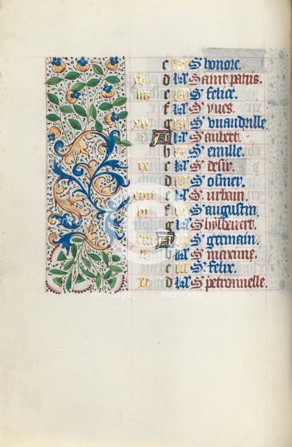 Book of Hours (Use of Rouen): fol. 5v, c. 1470. Creator: Master of the Geneva Latini (French, active Rouen, 1460-80).