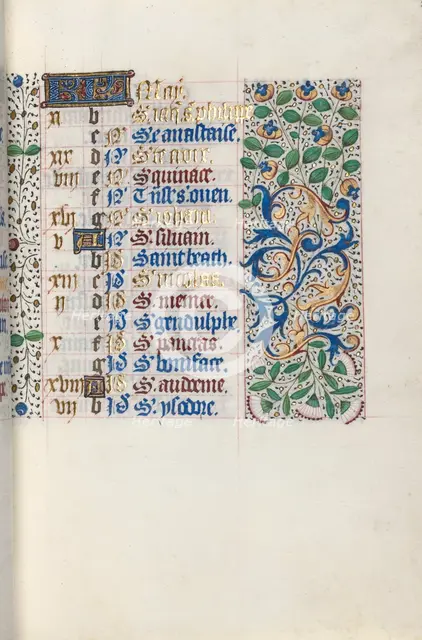 Book of Hours (Use of Rouen): fol. 5r, c. 1470. Creator: Master of the Geneva Latini (French, active Rouen, 1460-80).