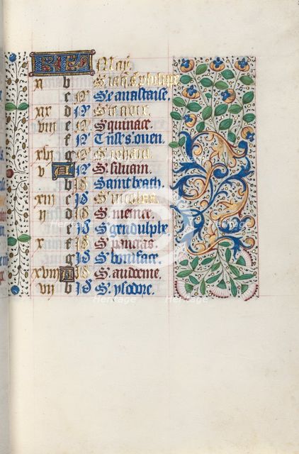 Book of Hours (Use of Rouen): fol. 5r, c. 1470. Creator: Master of the Geneva Latini (French, active Rouen, 1460-80).