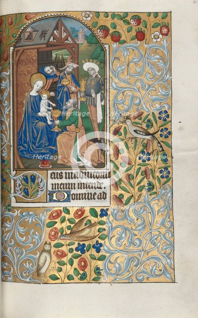 Book of Hours (Use of Rouen): fol. 64r, Adoration of the Magi, c. 1470. Creator: Master of the Geneva Latini (French, active Rouen, 1460-80).