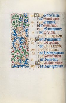 Book of Hours (Use of Rouen): fol. 7v, c. 1470. Creator: Master of the Geneva Latini (French, active Rouen, 1460-80)