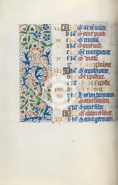 Book of Hours (Use of Rouen): fol. 7v, c. 1470. Creator: Master of the Geneva Latini (French, active Rouen, 1460-80).