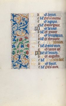 Book of Hours (Use of Rouen): fol. 8v, c. 1470. Creator: Master of the Geneva Latini (French, active Rouen, 1460-80)
