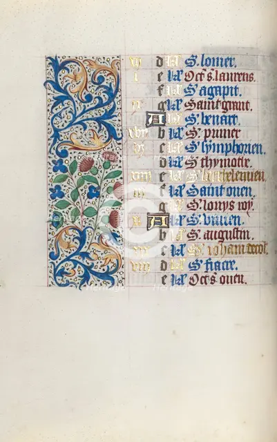 Book of Hours (Use of Rouen): fol. 8v, c. 1470. Creator: Master of the Geneva Latini (French, active Rouen, 1460-80).