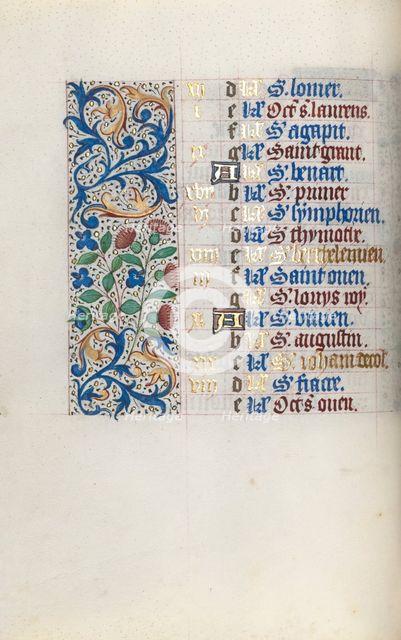 Book of Hours (Use of Rouen): fol. 8v, c. 1470. Creator: Master of the Geneva Latini (French, active Rouen, 1460-80).