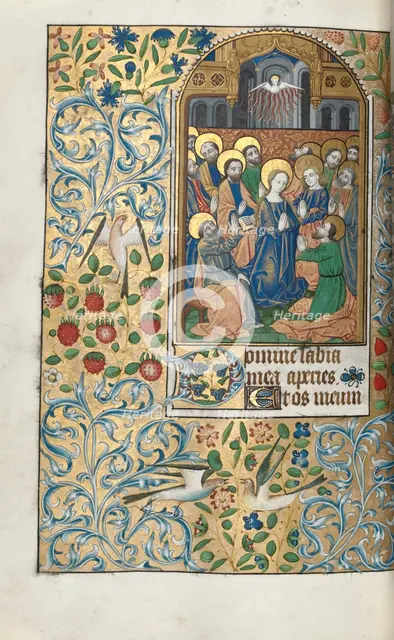 Book of Hours (Use of Rouen): fol. 99v, Pentecost, c. 1470. Creator: Master of the Geneva Latini (French, active Rouen, 1460-80).