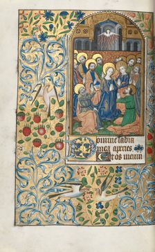 Book of Hours (Use of Rouen): fol. 99v, Pentecost, c. 1470. Creator: Master of the Geneva Latini (French, active Rouen, 1460-80)