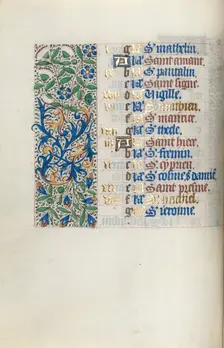 Book of Hours (Use of Rouen): fol. 9v, c. 1470. Creator: Master of the Geneva Latini (French, active Rouen, 1460-80)