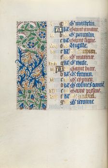 Book of Hours (Use of Rouen): fol. 9v, c. 1470. Creator: Master of the Geneva Latini (French, active Rouen, 1460-80)