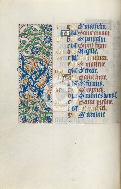 Book of Hours (Use of Rouen): fol. 9v, c. 1470. Creator: Master of the Geneva Latini (French, active Rouen, 1460-80).